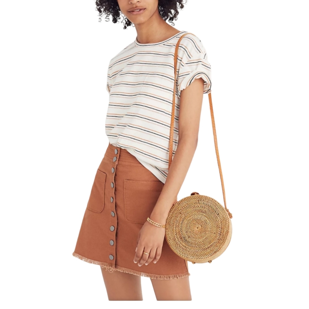 Madewell Button Front Skirt Size 6 - Picture 3 of 11